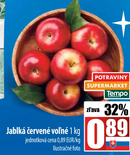 Jablká červené voľné