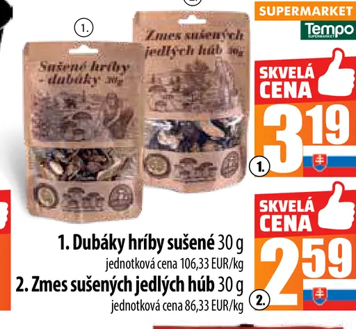Sušené hríby