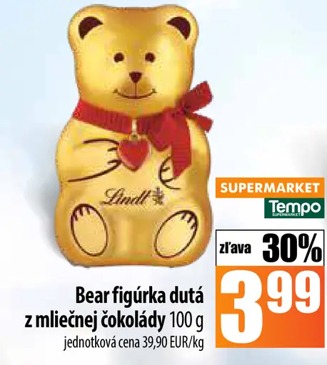 Bear figúrka dutá z mliečnej čokolády