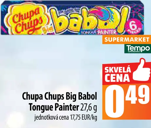 Chupa Chups Big Babol Tongue Painter žuvačky