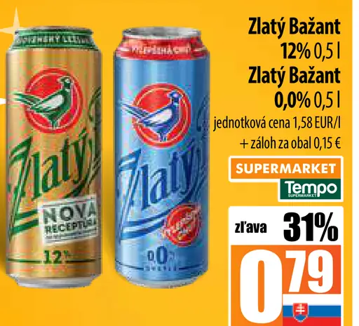 Zlatý Bažant 10% plechovka