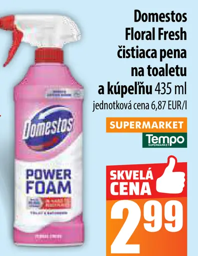 Domestos Floral Fresh čistiaca pena na toaletu a kúpeľňu