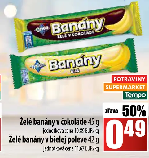 Banány želé v čokoláde