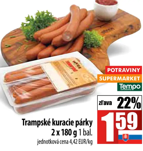 Trampské kuracie párky