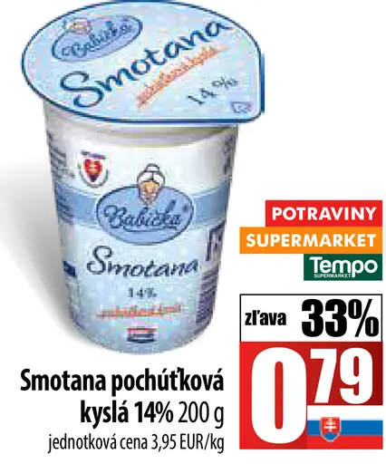 Babička Smotana pochúťková kyslá 14 %