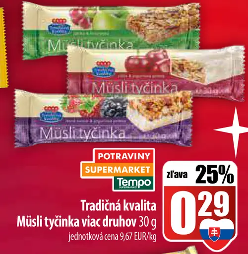 Tradičná kvalita Müsli tyčinka