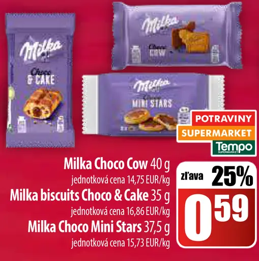 Milka biscuits Choco & Cake Milka Choco Cow Milka Choco Mini Stars