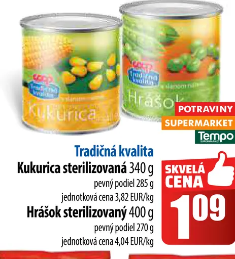 Hamé Kukuřica sterilizovaná