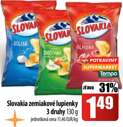 Slovakia zemiakové lupienky solené