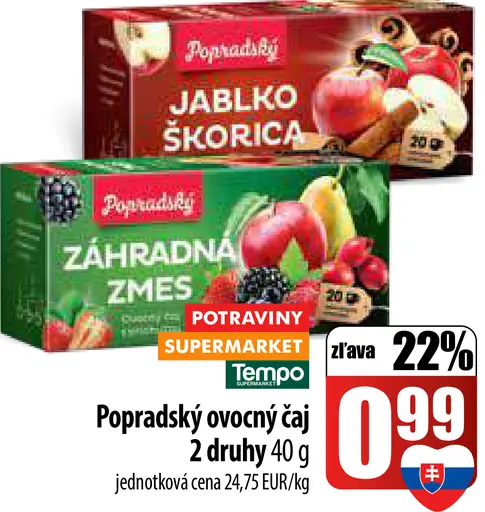 Popradský Šípky ovocný čaj s príchuťou