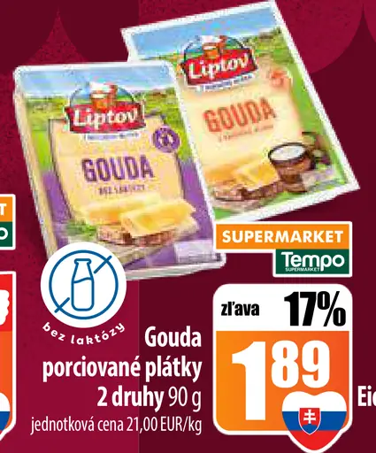 Liptov Gouda - porciované plátky