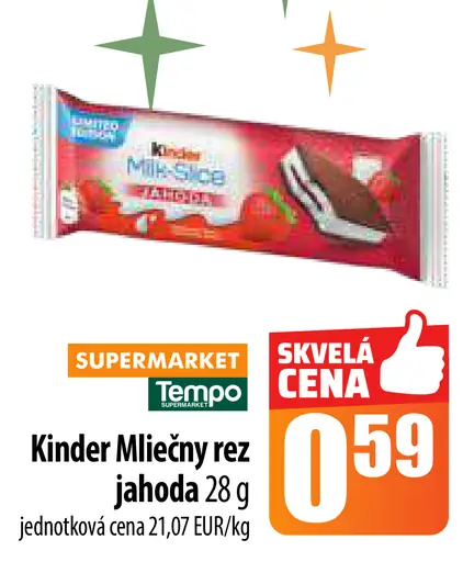 Kinder Mliečny rez jahoda
