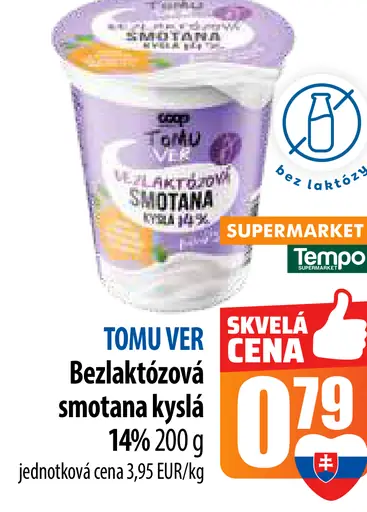 TOMU VER Bezlaktózová smotana kyslá