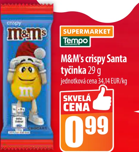 M&M's crispy Santa tyčinka
