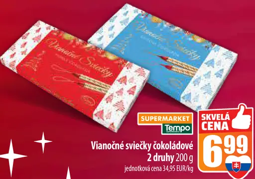 Vianočné sviečky čokoládové