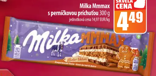 Milka Mmmax s perníčkovou príchuťou