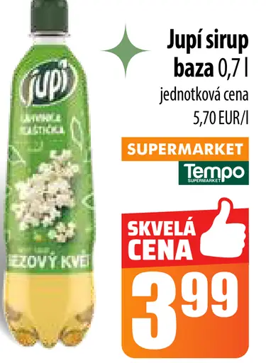 Jupí Fľaštička Sirup bazový kvet