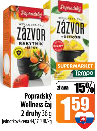 Popradský Wellness čaj zázvor