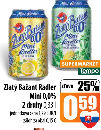 Zlatý Bažant Radler Mini