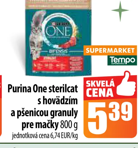Purina One sterilcat s hovädzím a pšenicou granuly pre mačky