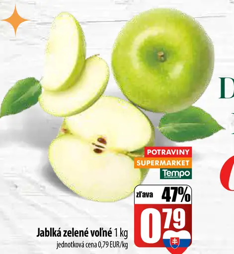Jablká zelené voľné