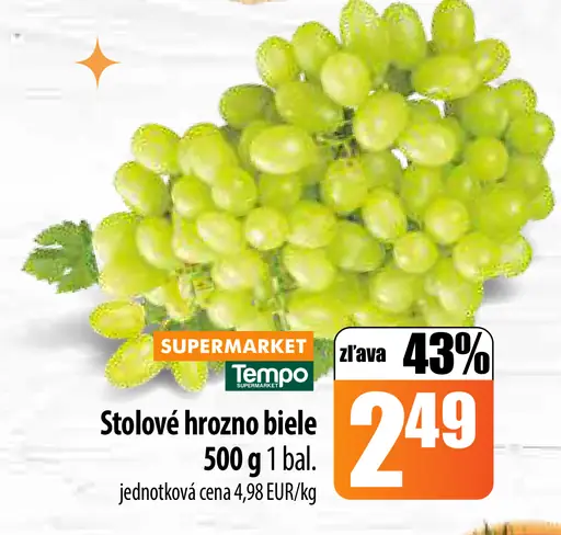 Želovoc Stolové hrozno biele