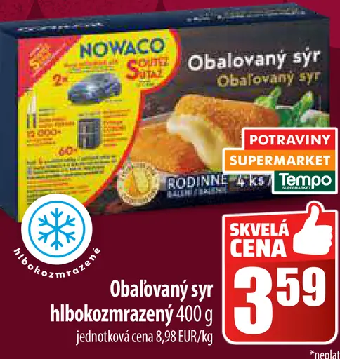 Nowaco Obalovaný syr hlbokozmrazený
