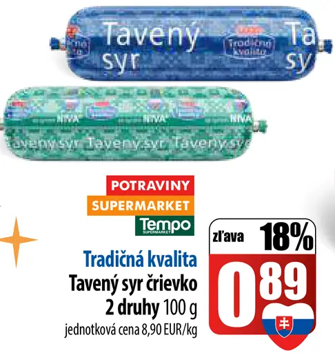 Tavený syr črievko