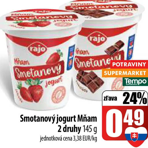 Rajo Bezlaktózový smotanový jogurt