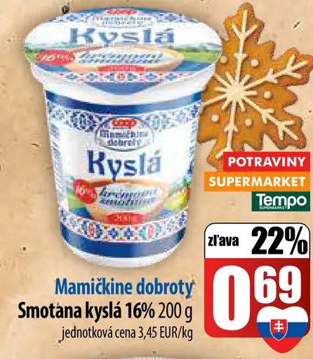 Mamičkine dobroty Smotana kyslá 14%