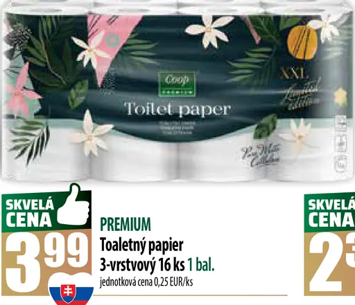 PREMIUM Toaletný papier 3-vrstvový