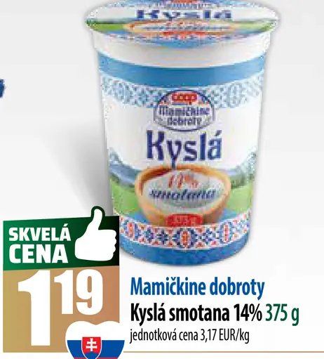Mamičkine dobroty Kyslá smotana 14%