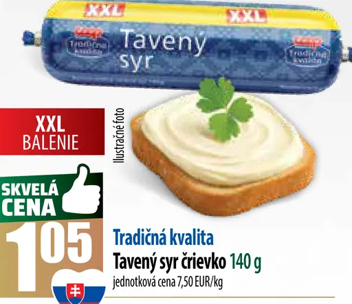 Tradičná kvalita Tavený syr v črievko