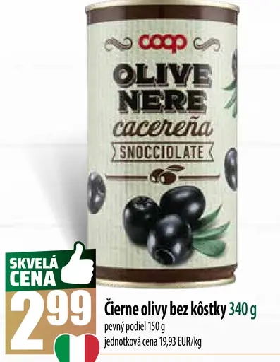Coop Čierne olivy bez kôstky
