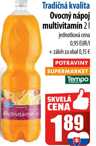 Tradičná kvalita Multivitamín ovocný nápoj