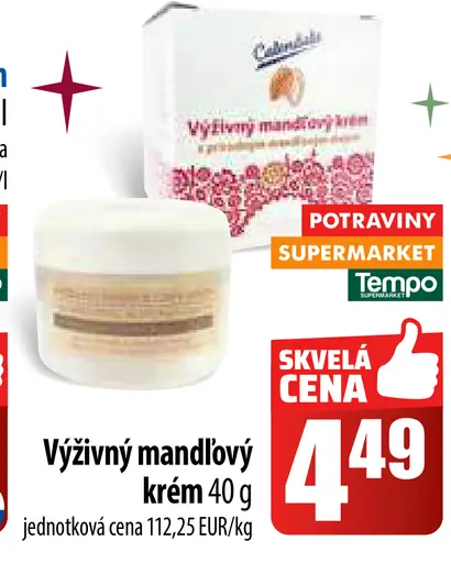 Výživný mandľový krém