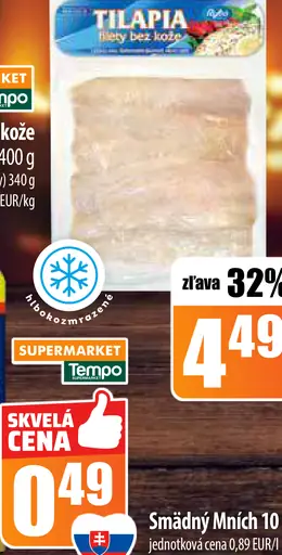 Tilapia filety bez kože