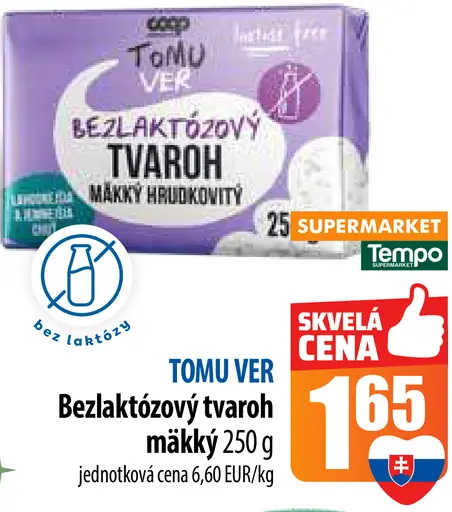 TOMU VER Bezlaktózový tvaroh mäkký