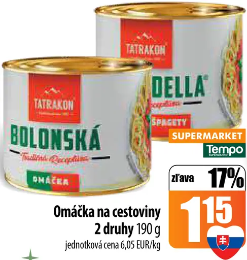 Tatrapak omáčka na cestoviny