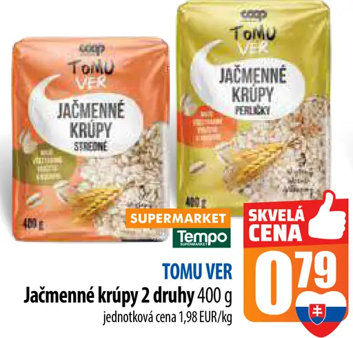 Tomver jačmenné krúpy preplachované