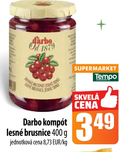 Darbo Kompót lesné brusnice