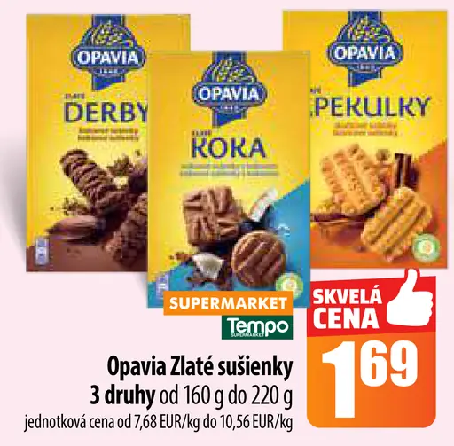 Opavia Zlaté sušienky Derby Koka