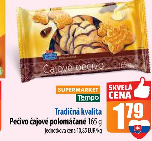 Tradičná kvalita Čajové pečivo polomačané