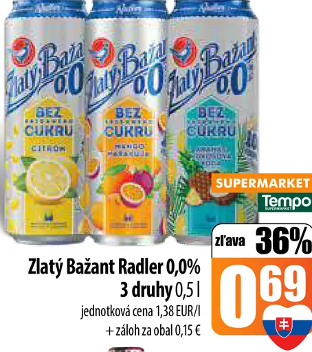 Zlatý Bažant Radler 0,0%