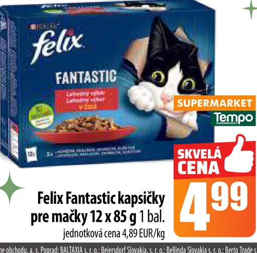 Felix Fantastic kapsičky pre mačky 12 x 85 g