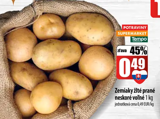 Zemiaky neskoré prané žlté