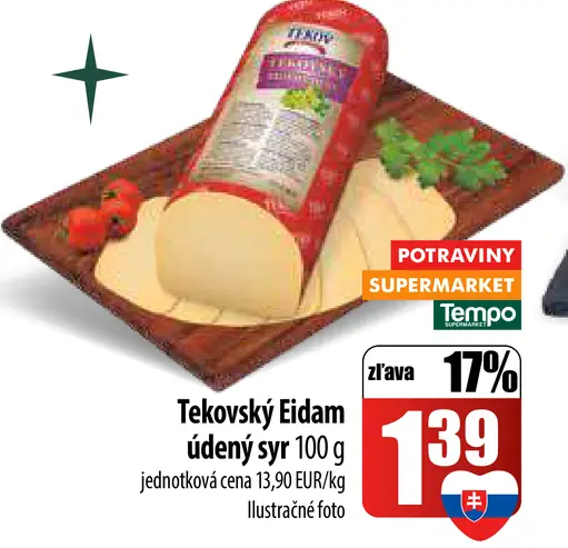 Tekovský Eidam údený syr