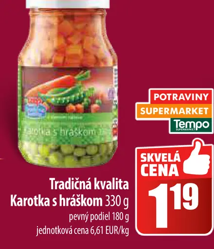 Tradičná kvalita Karotka s hráškom