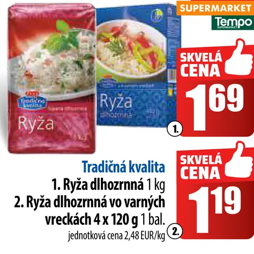 Tradičná kvalita Ryža dlhozrnná