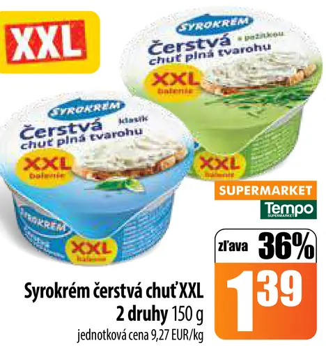 Syrokrém čerstvá chuť XXL